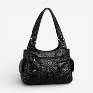 Renvara Schultertasche mit Reißverschluss und mehreren Fächern