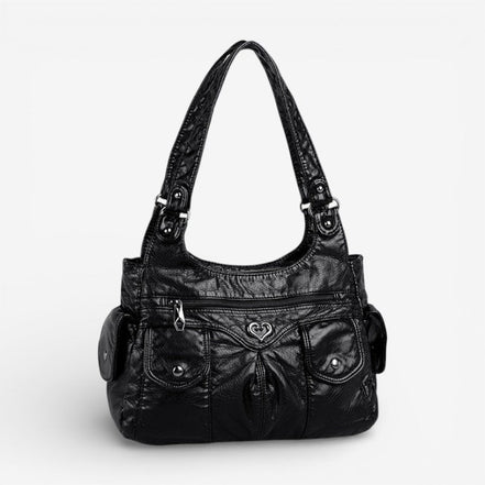 Renvara Schultertasche mit Reißverschluss und mehreren Fächern