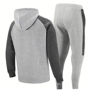 Velcano Trainingsanzug Set mit Kapuze und Reißverschluss – Zweiteiliges Freizeit Set