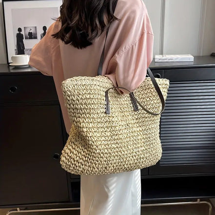 Laymira Damen Shopper aus Naturfasern mit verstellbaren Trägern