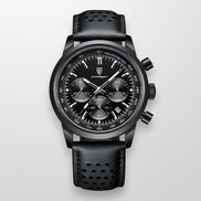 Dorello Herren Armbanduhr mit Lederarmband und Leuchtanzeige