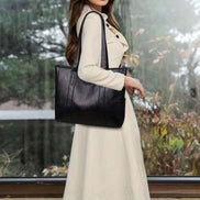 Ravello Schultertasche Damen aus Leder mit großem Hauptfach und breiten Trägern