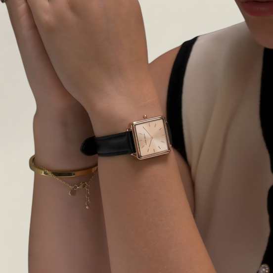 Velmoria Damen Armbanduhr mit quadratischem Zifferblatt