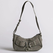 Denim Schultertasche mit verstellbarem Gurt und Reißverschluss