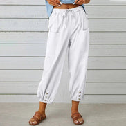 Norvella Damen Hose mit hoher Taille und Kordelzug