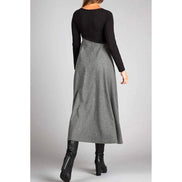 Elvoria Damen Maxikleid mit V-Ausschnitt und zweifarbigem Design