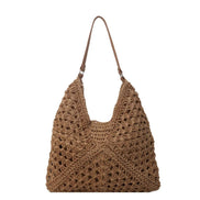Emeliora Damen Schultertasche mit geflochtener Struktur