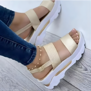 Damen Sandalen mit Offener Zehenpartie und Verstellbarem Riemen – Elenora
