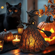 Halloween Hexenlampe mit LED-Beleuchtung – Lumira