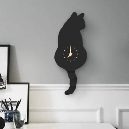 TailTick Katzen-Wanduhr – Dekorative Uhr mit beweglichem Schwanz