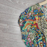 Florvella Maxikleid mit Paisley Muster und V-Ausschnitt in lockerer Passform