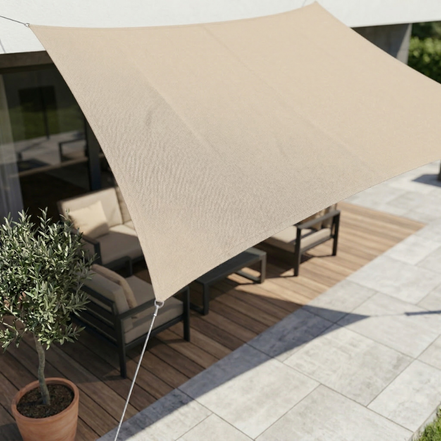 ShadeNova Rechteckiges Sonnensegel mit Befestigungsseilen für Garten und Terrasse
