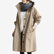 Damen Oversize Trenchcoat mit langen Ärmeln und Seitentaschen – Ardelisse