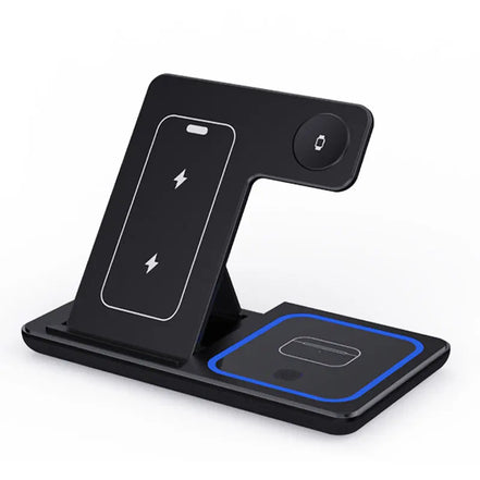 3-in-1 Kabellose Ladestation Schwarz – Praktisches Laden Für Alle Geräte 9