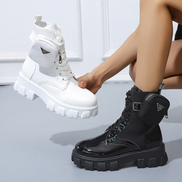 Velmora Damen Ankle Boots mit Schnürung und kleiner Tasche