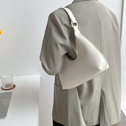 Selmira Schultertasche mit einfachem Gurt und Reißverschluss
