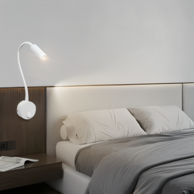 Flexora Nachttischleuchte mit Schwanenhals – LED Lampe mit 360° Drehung