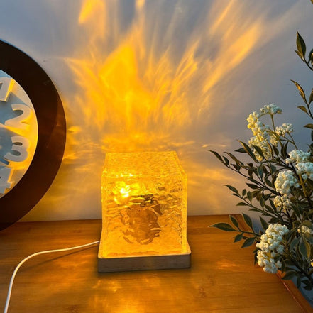 Quadratische Projektorlampe mit Wasserwellen-Effekt für den Innenbereich