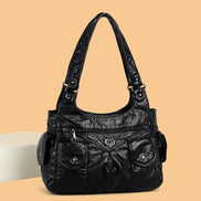 Renvara Schultertasche mit Reißverschluss und mehreren Fächern