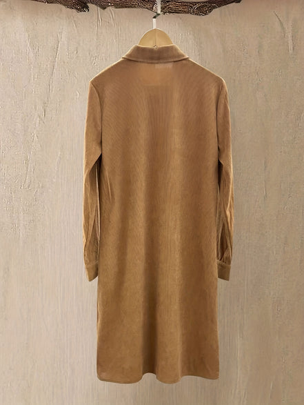 Cordalia Midi-Tunikakleid – Lockere Cord-Optik mit Brusttaschen