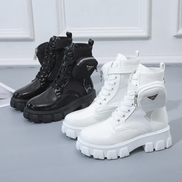 Velmora Damen Ankle Boots mit Schnürung und kleiner Tasche