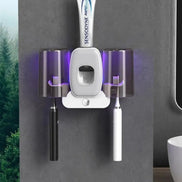 CleanDock Pro Zahnbürstenhalter – Wandmontage mit integrierter Zahnpastaspender-Funktion