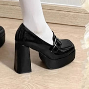 Selvina Keilschuhe – Damen Schuhe mit Keilabsatz, Schnallenverschluss und PU-Material
