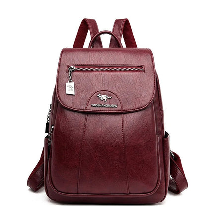 Velmora Damen Rucksack mit Überschlag und mehreren Fächern