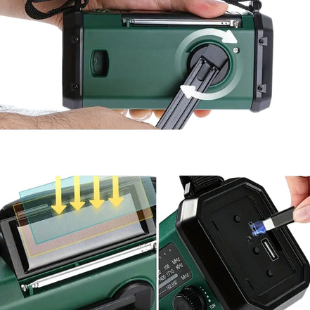 Multifunktionales Notfallradio mit Powerbank für Outdoor und Krisensituationen