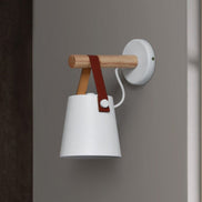 Valmera Hängende LED Wandleuchte aus Holz und Metall für Innenräume