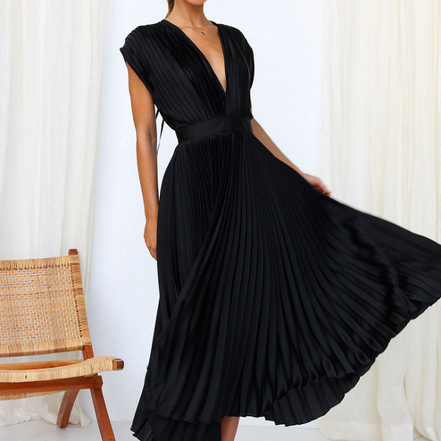 Elvara Kleid – Damen ärmelloses V-Ausschnitt Kleid aus Polyester
