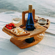 PortaWood Mini-Tisch – Tragbarer Holztisch mit Griff für Innen- und Picknicknutzung