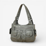 Renvara Schultertasche mit Reißverschluss und mehreren Fächern
