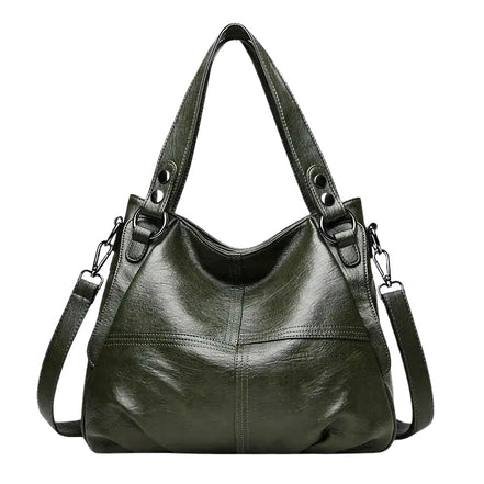 Marvella Handtasche Damen Leder Reißverschluss verstellbarer Gurt Tasche mit Innenfach