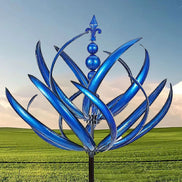 Gartenspinne aus Metall mit windgetriebener Rotation