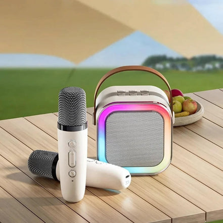 Tragbares kabelloses Karaoke-System mit zwei Mikrofonen