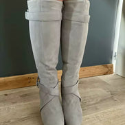 Avelina Damen Kniehohe Stiefel mit spitzer Form und hohem Absatz