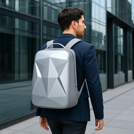 Hartschalen-Rucksack mit USB-Anschluss, 35L und 17,3 Zoll Laptopfach – Nexaro