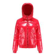 Damen Pufferjacke mit Kapuze und Glanzfinish – Mireva