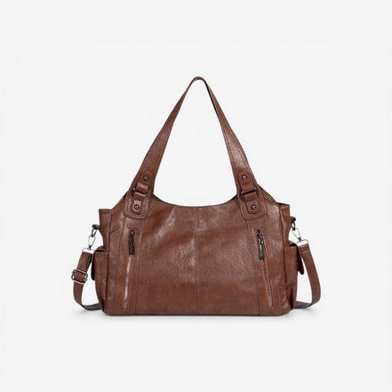 Schultertasche mit Doppelhenkeln und Reißverschluss