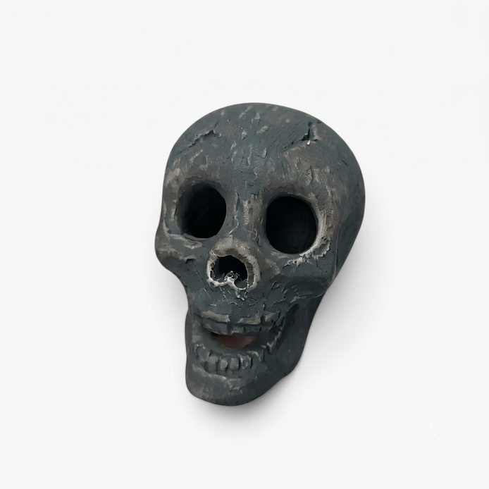 Keramik-Totenkopf im Gothic-Design – Skelvaro