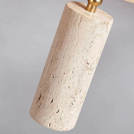 Marviro LED Deckenleuchte mit drei Strahlern aus Holz und Marmoroptik