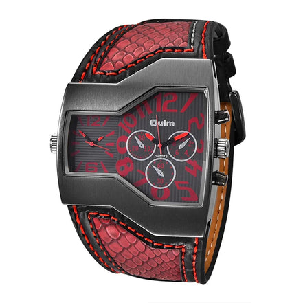 Quarz-Armbanduhr mit zwei Zeitzonen und PU-Armband – Chronexa