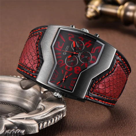 Quarz-Armbanduhr mit zwei Zeitzonen und PU-Armband
