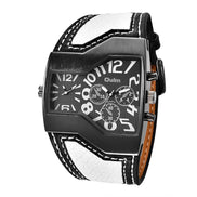 Quarz-Armbanduhr mit zwei Zeitzonen und PU-Armband – Chronexa