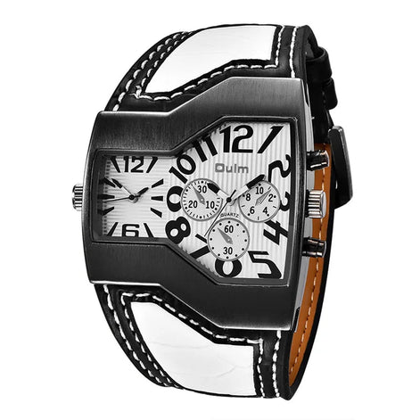 Quarz-Armbanduhr mit zwei Zeitzonen und PU-Armband