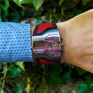 Quarz-Armbanduhr mit zwei Zeitzonen und PU-Armband – Chronexa