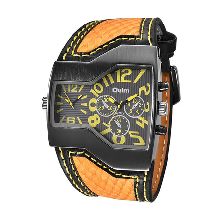 Quarz-Armbanduhr mit zwei Zeitzonen und PU-Armband – Chronexa
