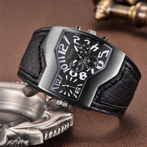 Quarz-Armbanduhr mit zwei Zeitzonen und PU-Armband