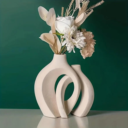 Hollow Nordic Modern Ceramic Vase Set – Elegant Touch for Contemporary Decor 1